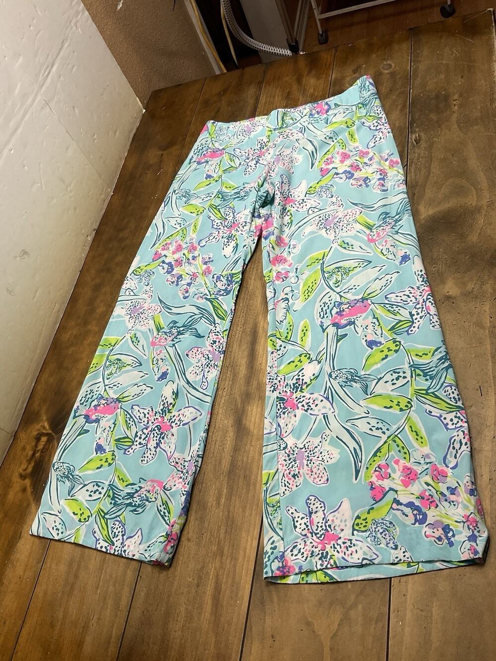 Lilly Pulitzer Bal Harbour Palazzo Pants Multi Color Floral Size Medium